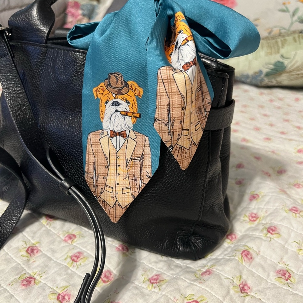 Stylish Teal Dog Print Accessory Scarf